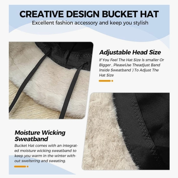 Brand New Faux Fur Bucket Hat - Picture 3 of 8